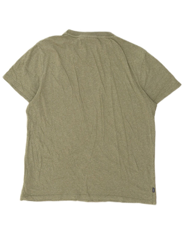 Superdry T-shirt top til mænd XL grøn flækket bomuld