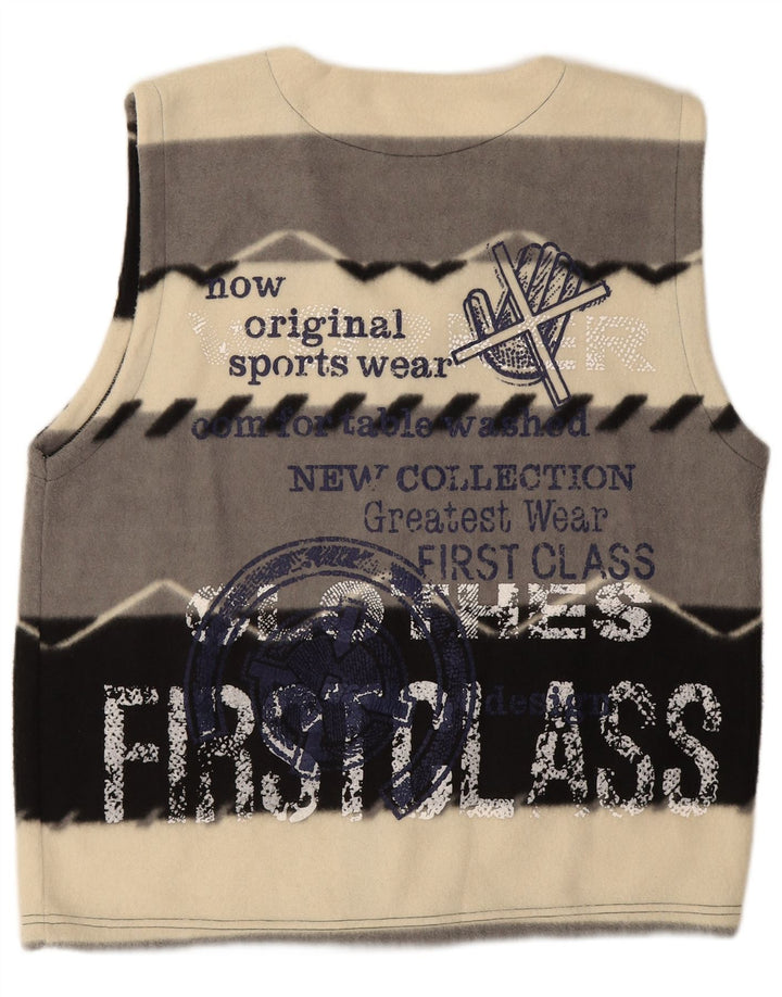 GOWEST Womens Graphic Fleece Gilet UK 14 Medium Multicoloured Striped