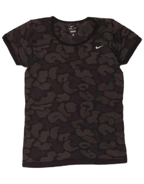 Nike Dame Dri Fit T-Shirt Top UK 14 Stor Sort Camouflage