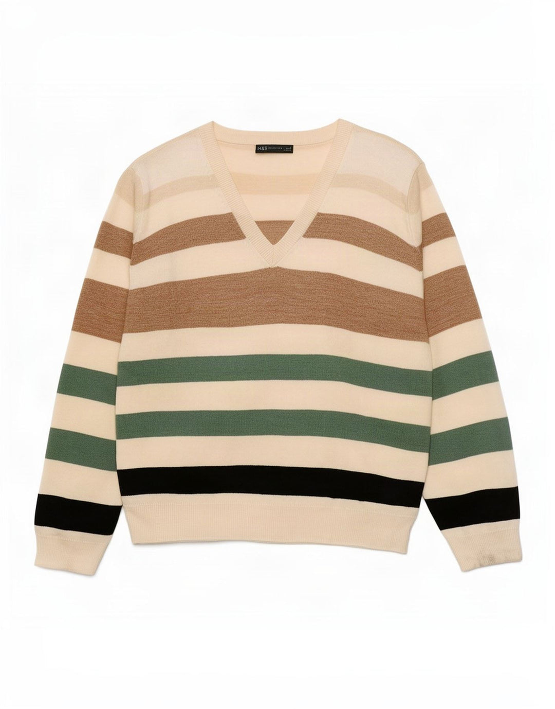 Marks & Spencer Dame V-hals sweater UK 16 Stor Flerfarvet