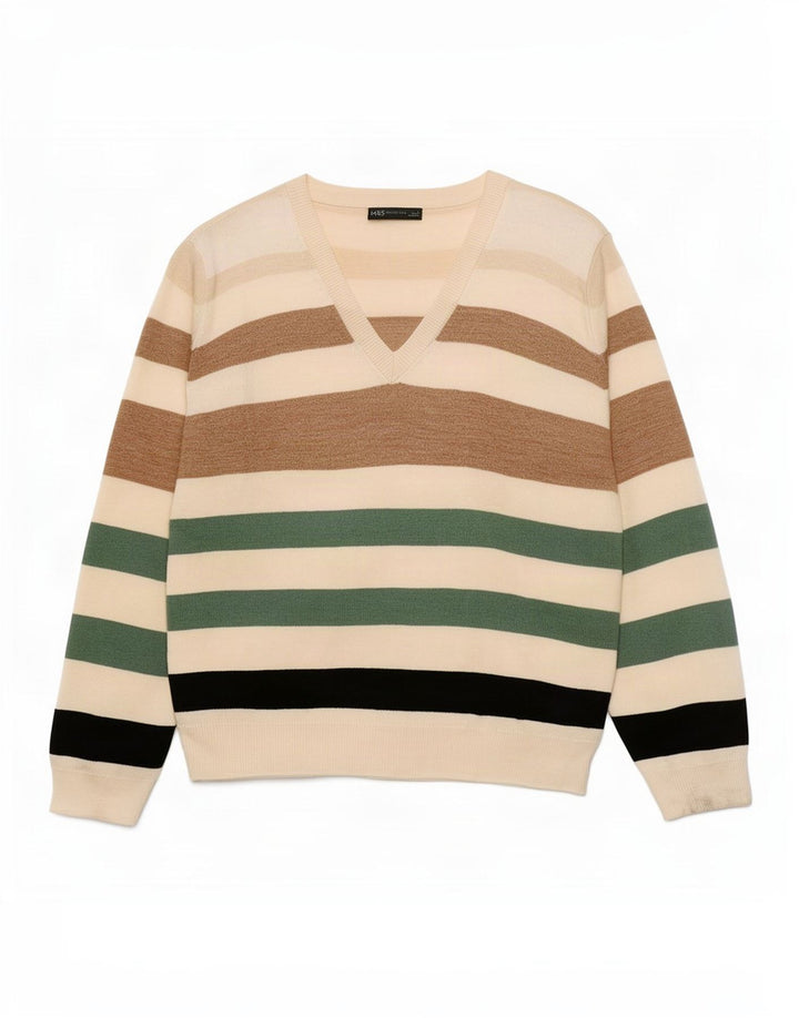 Marks & Spencer Dame V-hals sweater UK 16 Stor Flerfarvet