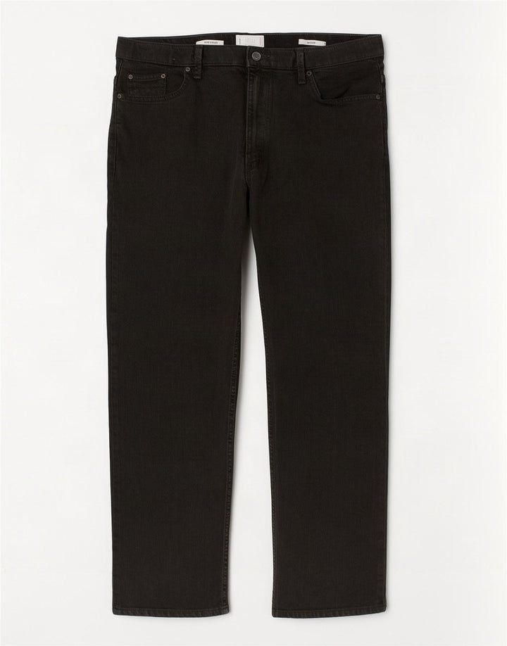 Marks & Spencer Herre Regular Fit Straight Jeans W38 L31 Sort Bomuld