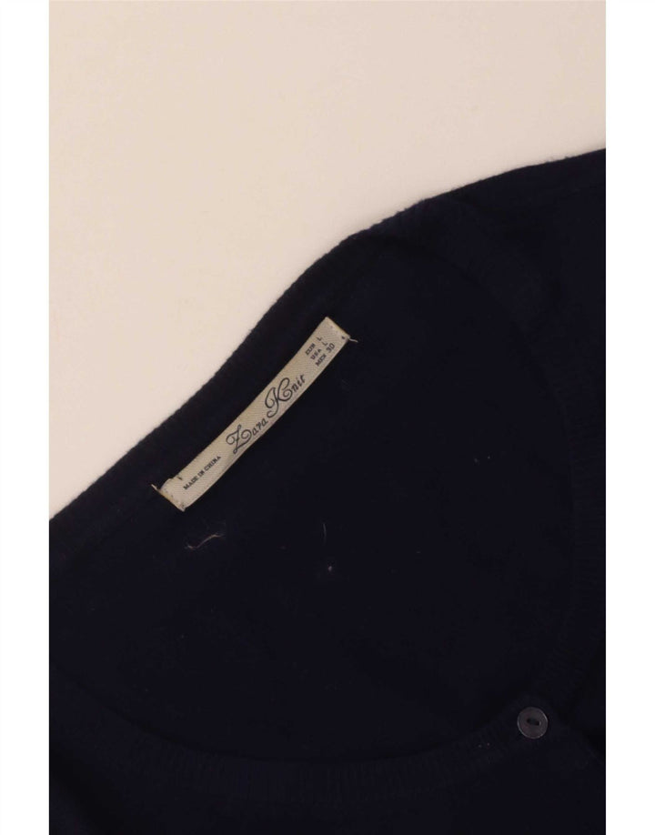 Zara Dame Cardigan Sweater UK 14 Large Navy Blue