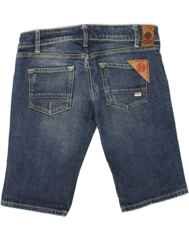 FRANKLIN MARSHALL Womens Distressed Denim Shorts W27 Small Blue Cotton Vintage Franklin Marshall and Second-Hand Franklin Marshall from Messina Hembry 