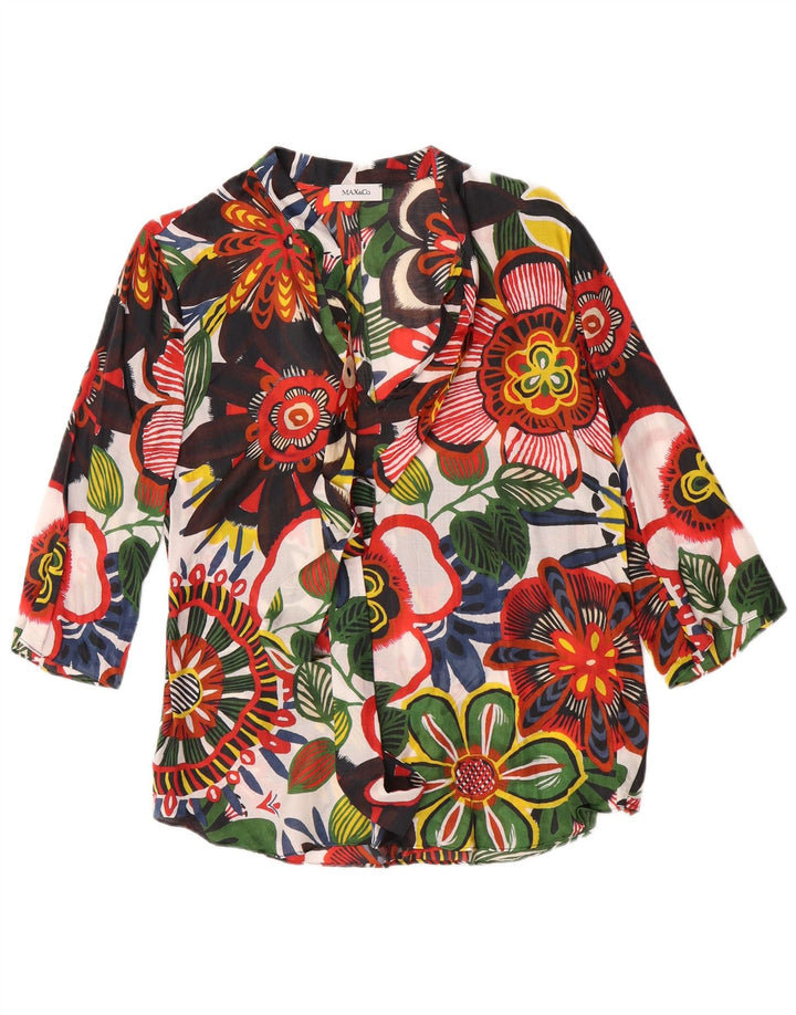 Max & Co. Dame 3/4-ærmet bluse Top UK 12 Medium Multicolored Floral