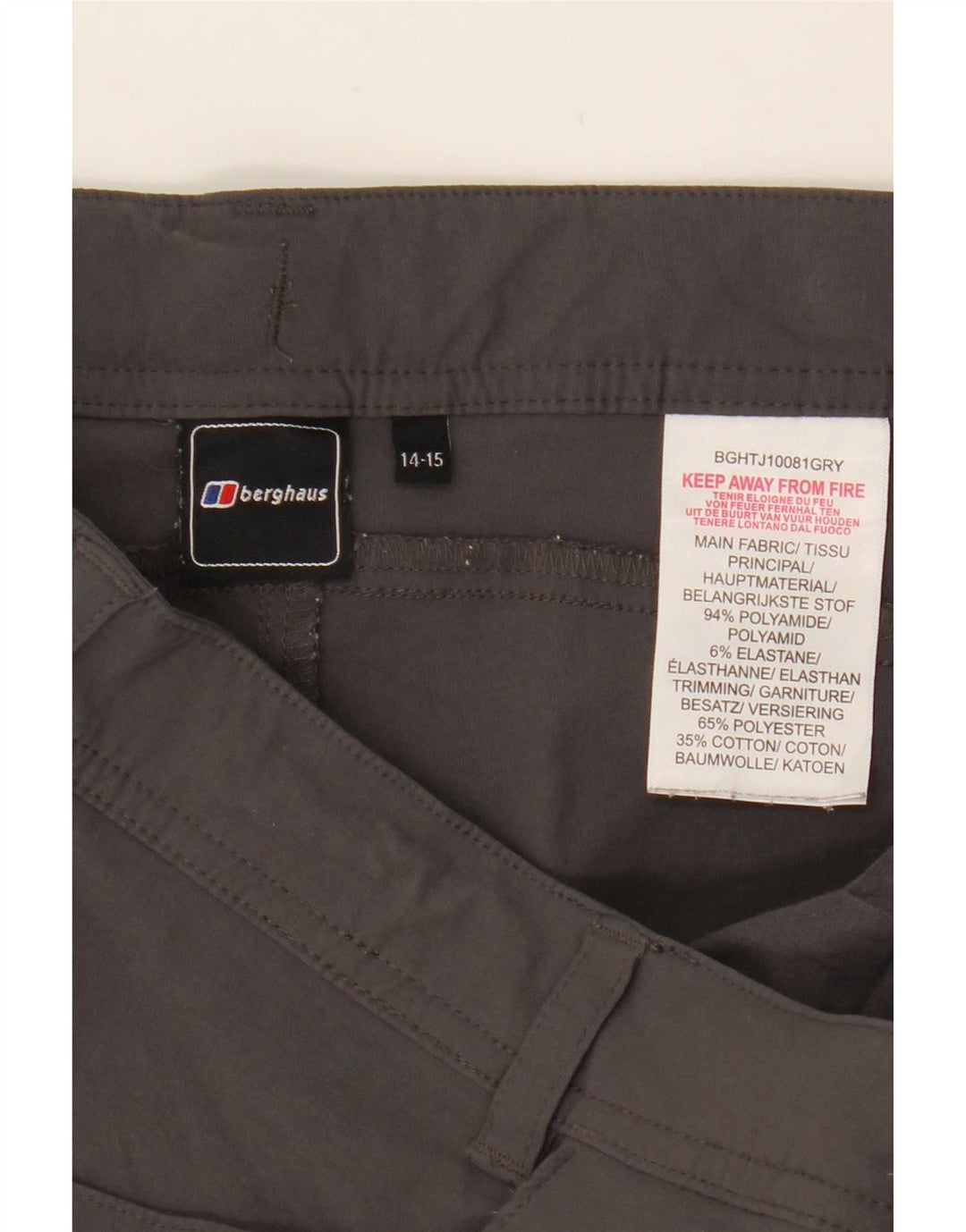 Berghaus Boys Cargo Shorts 14-15 år W31 Grå polyamid