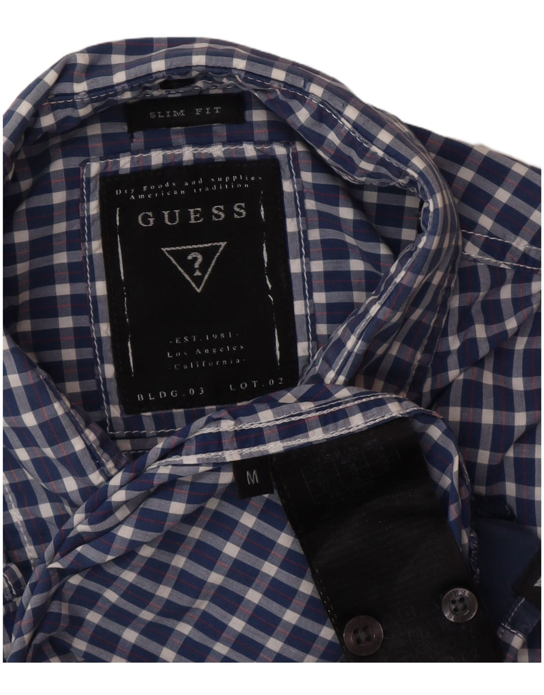 Guess Herre Slim Fit skjorte Medium Blue Gingham