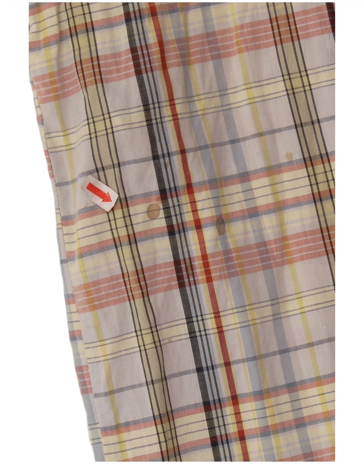 Vintage dameskjortekjole UK 14 Medium Flerfarvet ternet bomuld