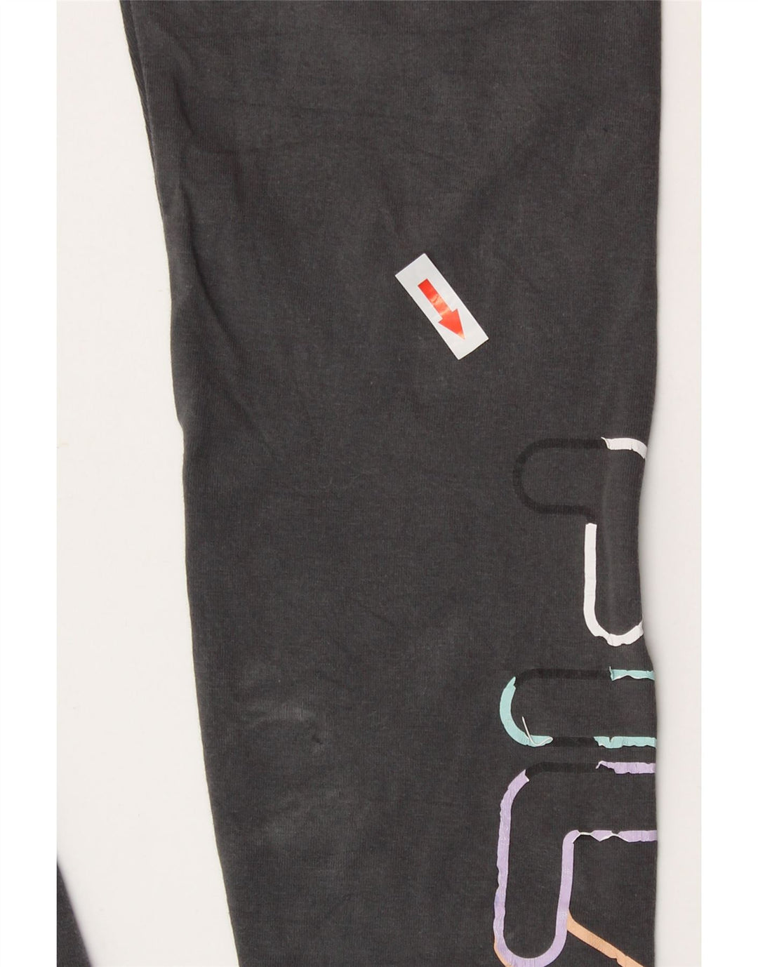 Fila Kvinders Grafiske Leggings UK 10 Små Grå Bomuld