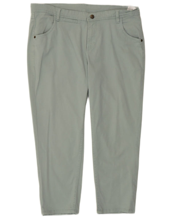 Weird Fish Dame Slim Fit Capri Bukser UK 14 Large W36 L23 Grøn Bomuld