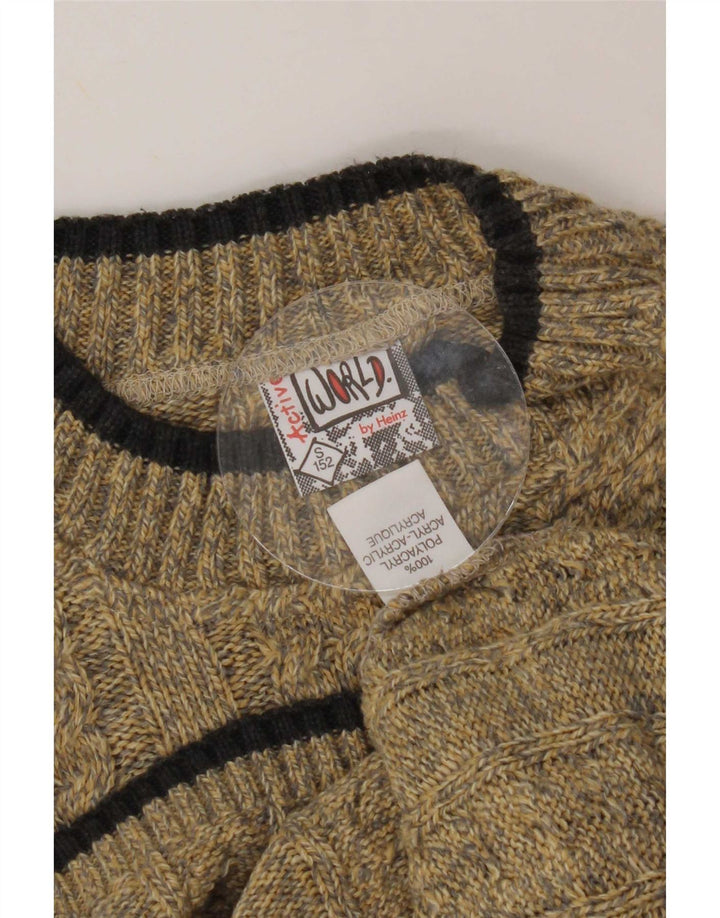Vintage Herre Turtle Neck Jumper Sweater Lille Beige Polyacryl