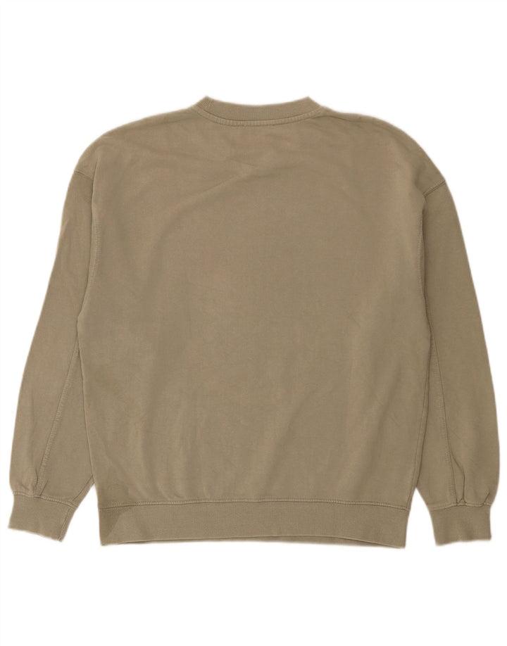 Zara Womens Oversized Sweatshirt Jumper UK 10 Small Khaki Cotton