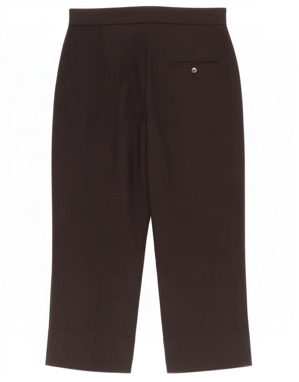 Marks & Spencer Womens Cropped Trousers UK 10 Small W30 L24 Black