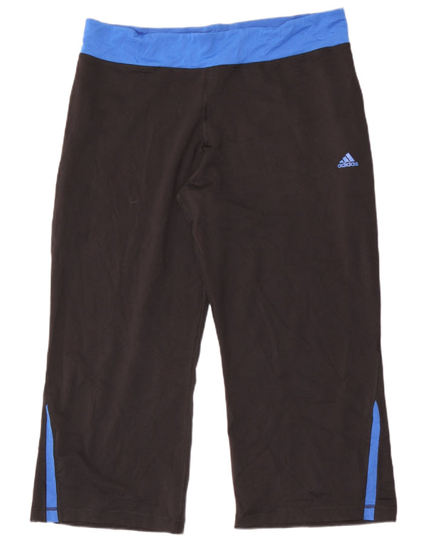 Adidas Womens Crop træningsdragt Bukser UK 22 3XL Sort Colourblock Polyester