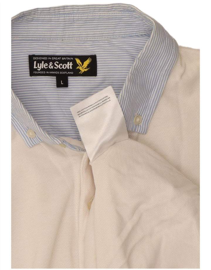 Lyle & Scott herre poloskjorte stor hvid bomuld
