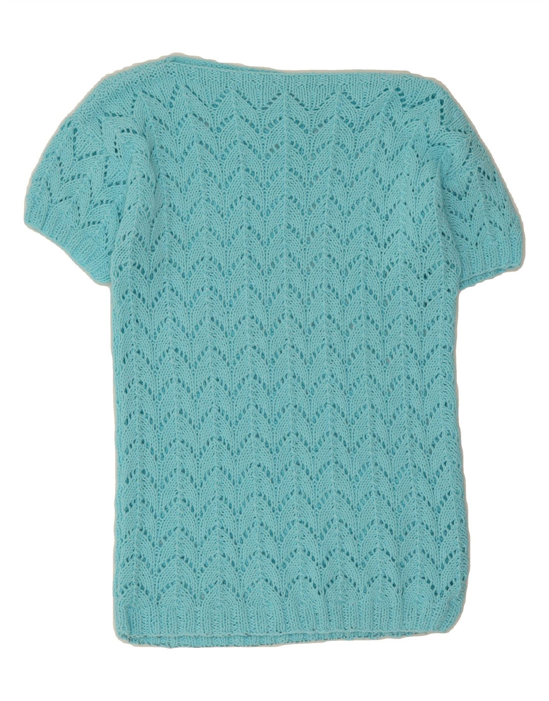VINTAGE Womens Boat Neck Jumper Sweater UK 12 Medium Turquoise Vintage Vintage and Second-Hand Vintage from Messina Hembry 
