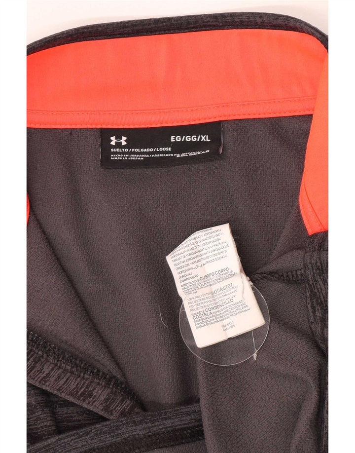 Under Armour Herre Cold Gear Zip Neck Pullover Træningsdragt Top XL Grå Flecked
