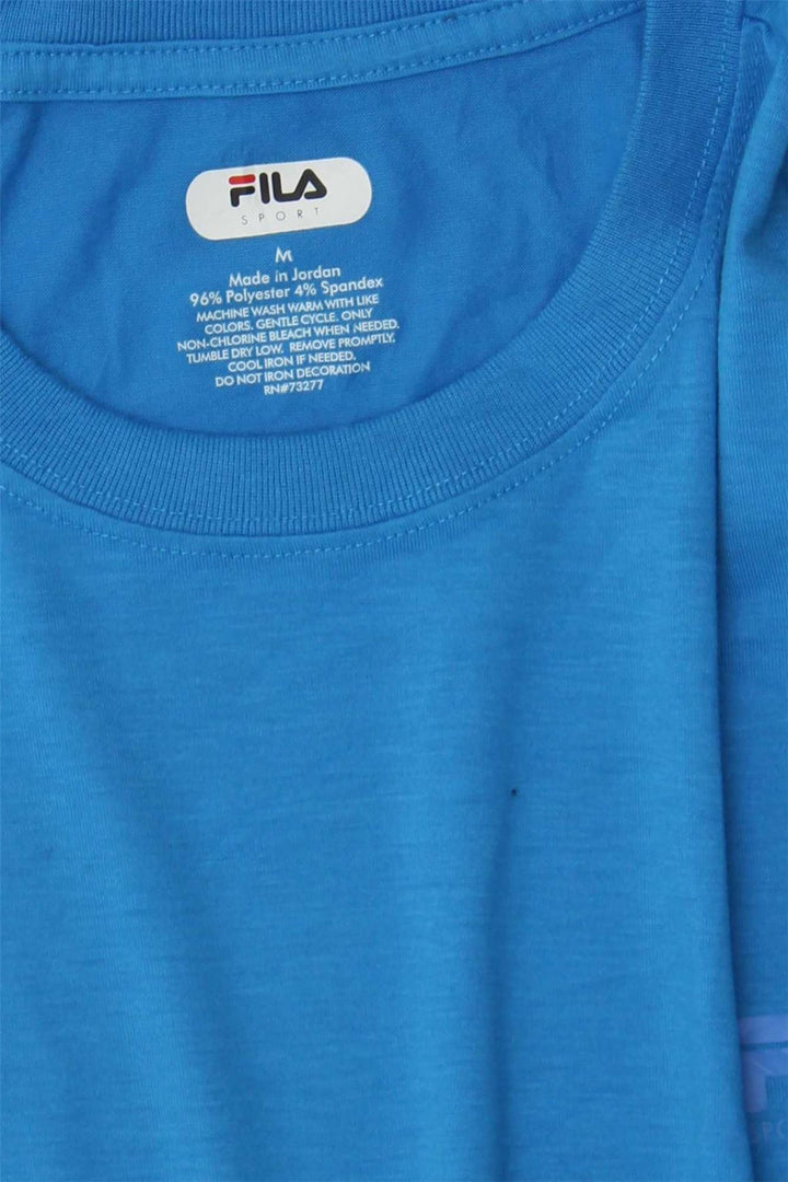 FILA Mens T-Shirt Top Medium Blue Polyester