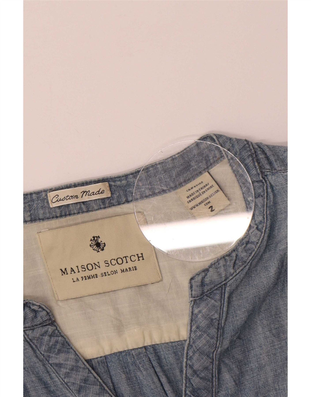 Maison Scotch Dame Pullover Shirt US 2 XS Blå Bomuld