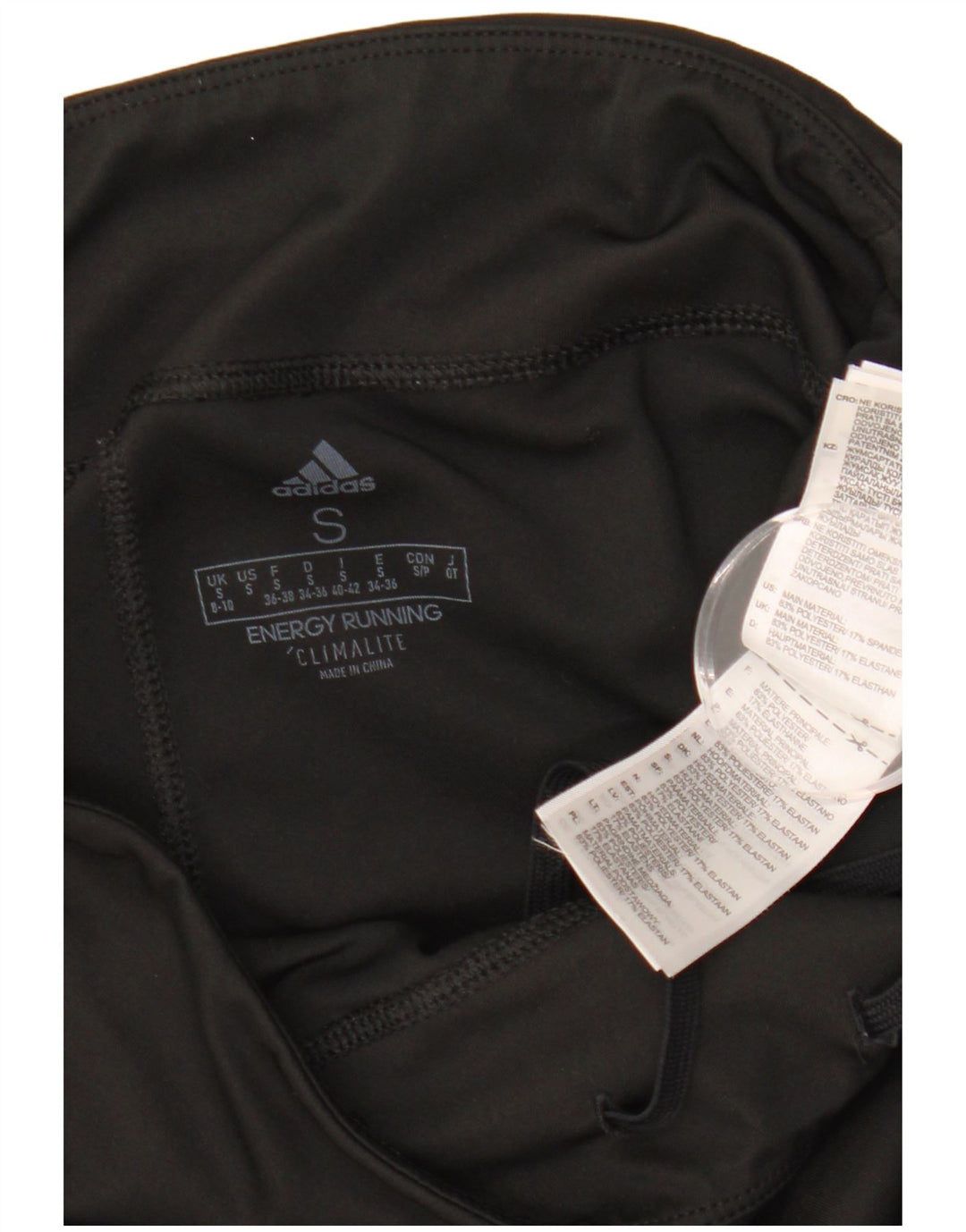 ADIDAS Womens Climalite Leggings UK 8/10 Small Black Polyester