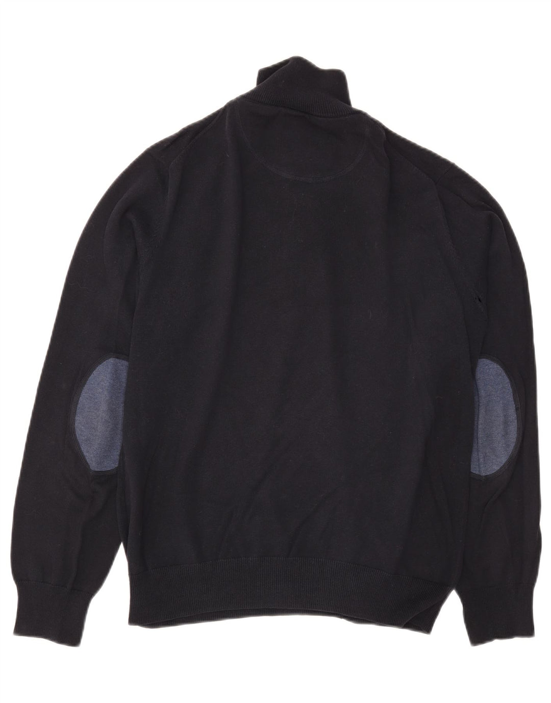 Gant Herre Zip Neck Jumper Sweater Medium Navy Blue Bomuld