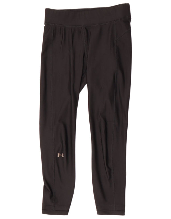 Under Armour Womens Heat Gear Crop Leggings UK 8 Small Black