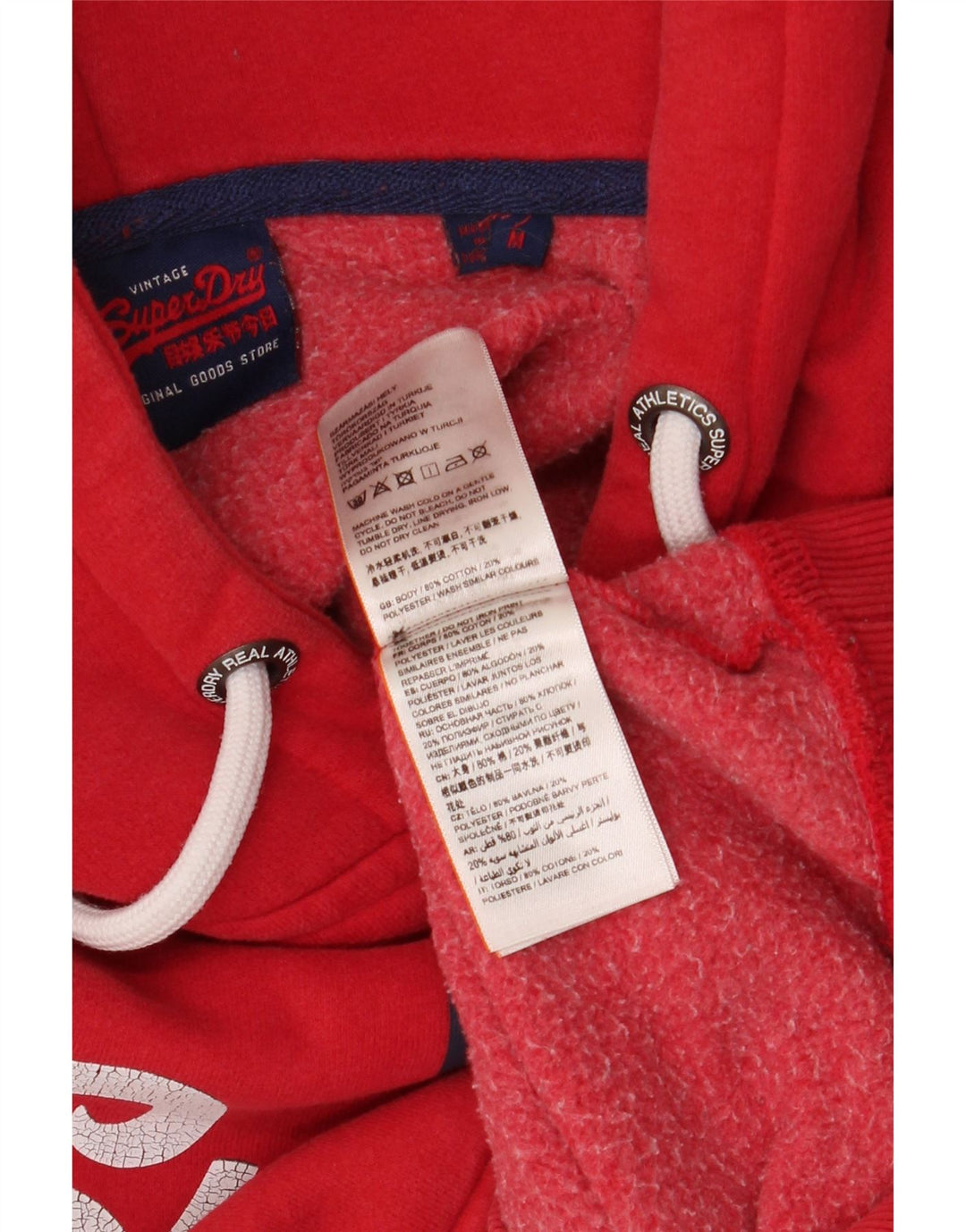 SUPERDRY Grafisk hættetrøje til mænd Medium rød bomuld