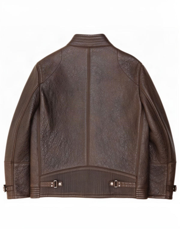 Hugo Boss Herre Læderjakke IT 56 3XL Brun