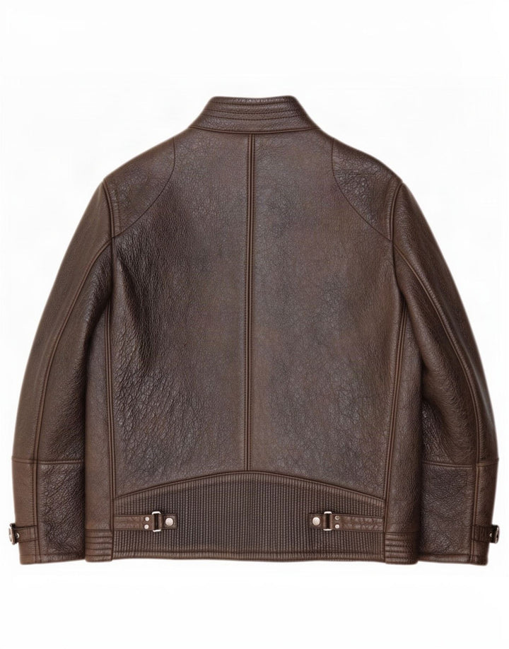 Hugo Boss Herre Læderjakke IT 56 3XL Brun