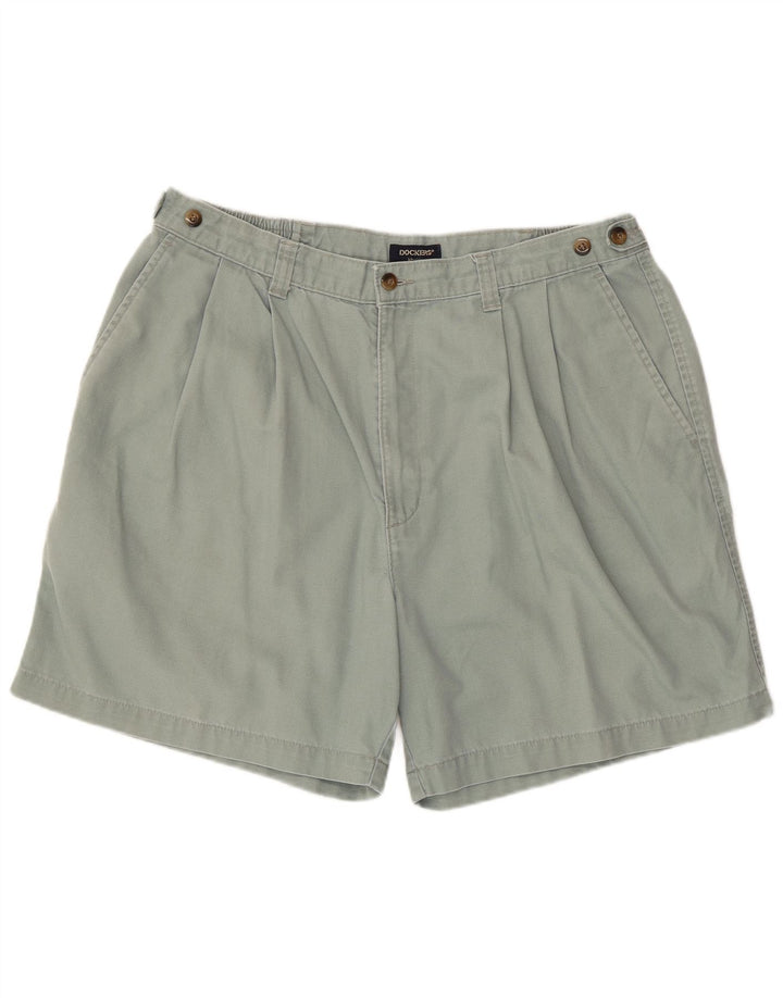 DOCKERS Mens Khakis Pegged Chino Shorts W38 XL Blue Cotton