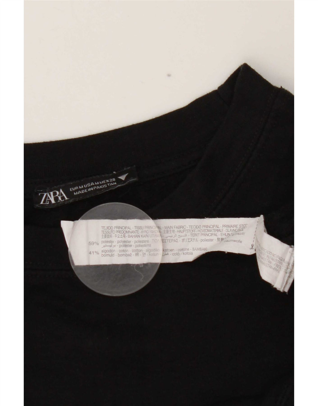 Zara Womens Crop Sweatshirt Jumper UK 14 Medium Black Polyester