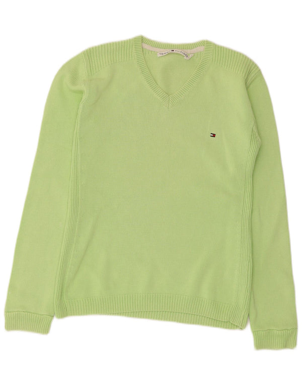 Tommy Hilfiger Dame V-hals sweater UK 10 Small Green