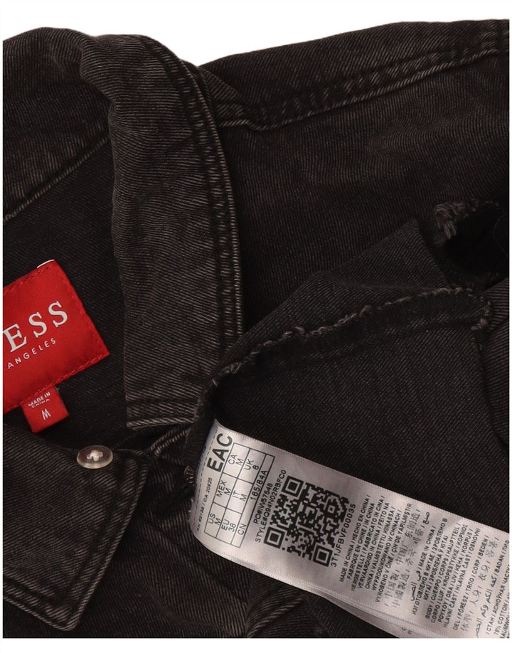 Guess Womens Distressed Crop denimjakke UK 12 Medium Black Bomuld
