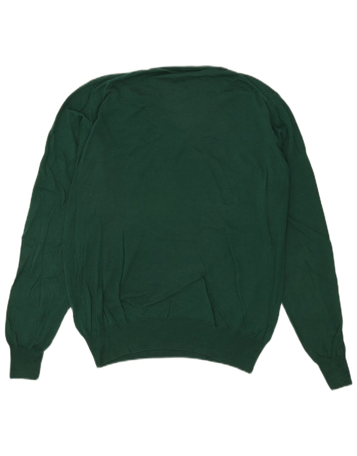 Fred Perry Herre V-hals sweater mellemgrøn bomuld