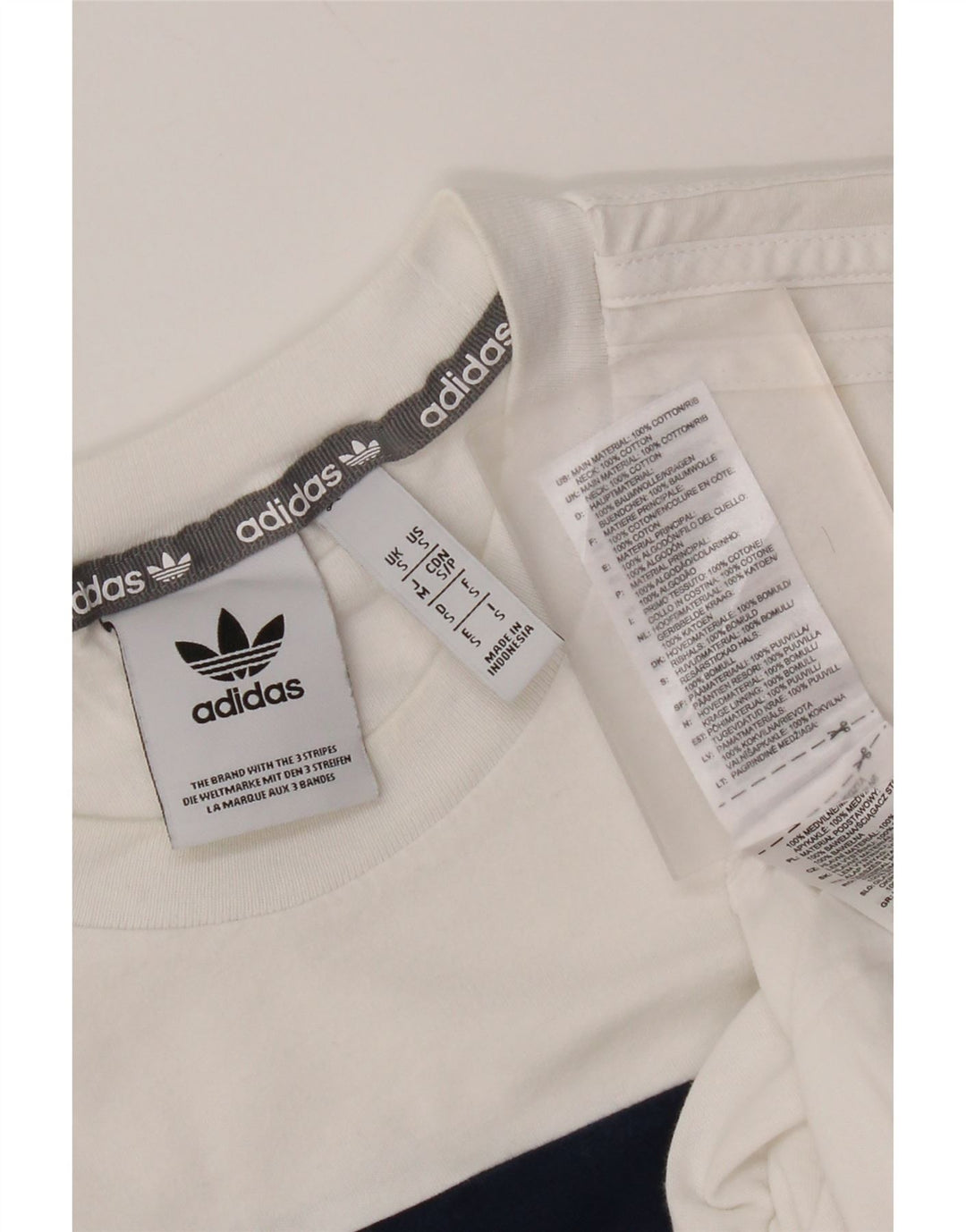 Adidas Herre T-Shirt Top Lille hvid Colourblock Bomuld
