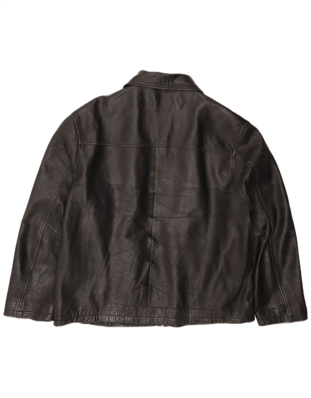 VINTAGE Herre Læderjakke UK 44 2XL Sort