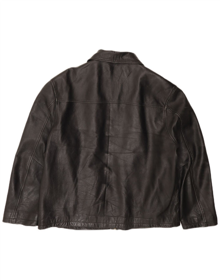 VINTAGE Herre Læderjakke UK 44 2XL Sort