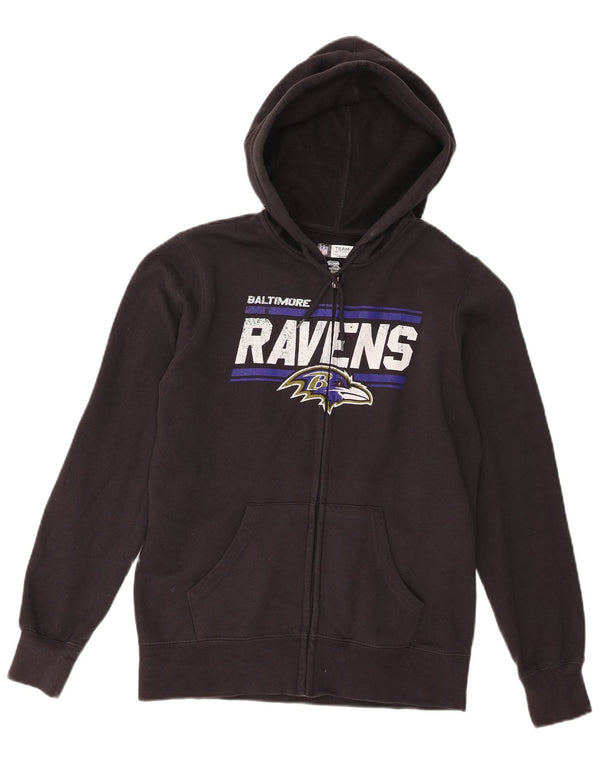 NFL Womens Baltimore Ravens Graphic Zip Hoodie Sweater UK 10 Small Black