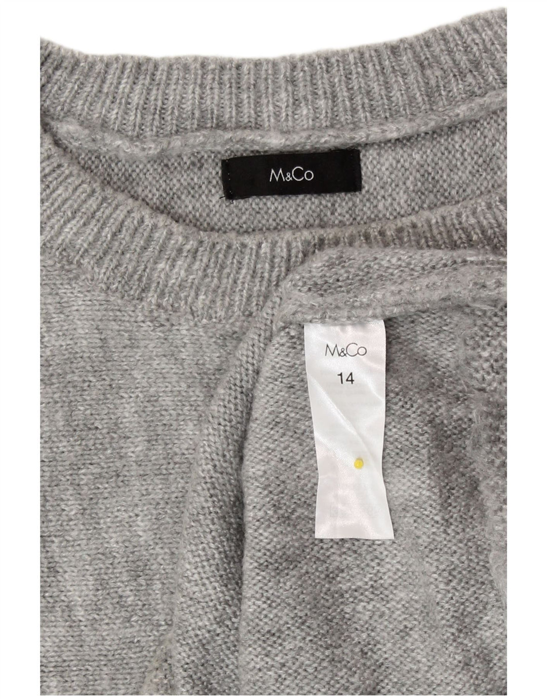 M&Co Dame Batwing Boat Neck Jumper Sweater UK 14 Medium Grå Stribet