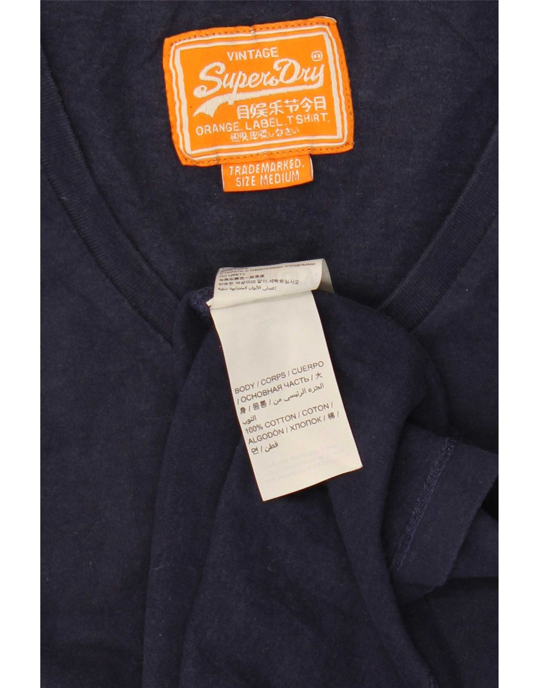 Superdry Herre T-shirt Top Medium Marineblå Bomuld