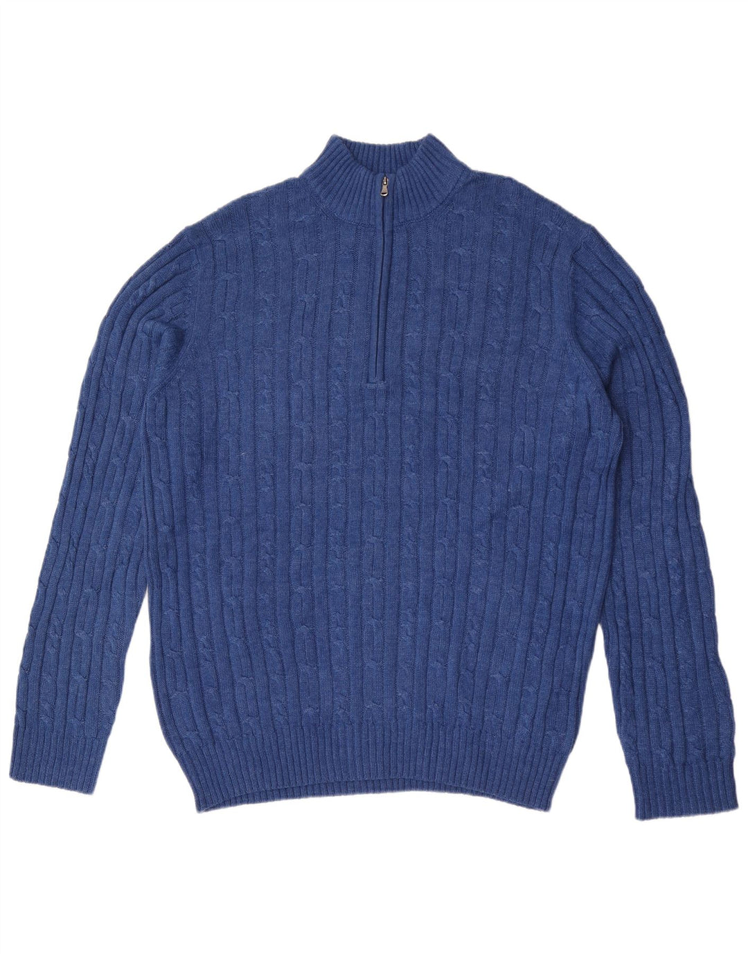 Izod Herre Zip Neck Jumper Sweater Stor Blå Bomuld