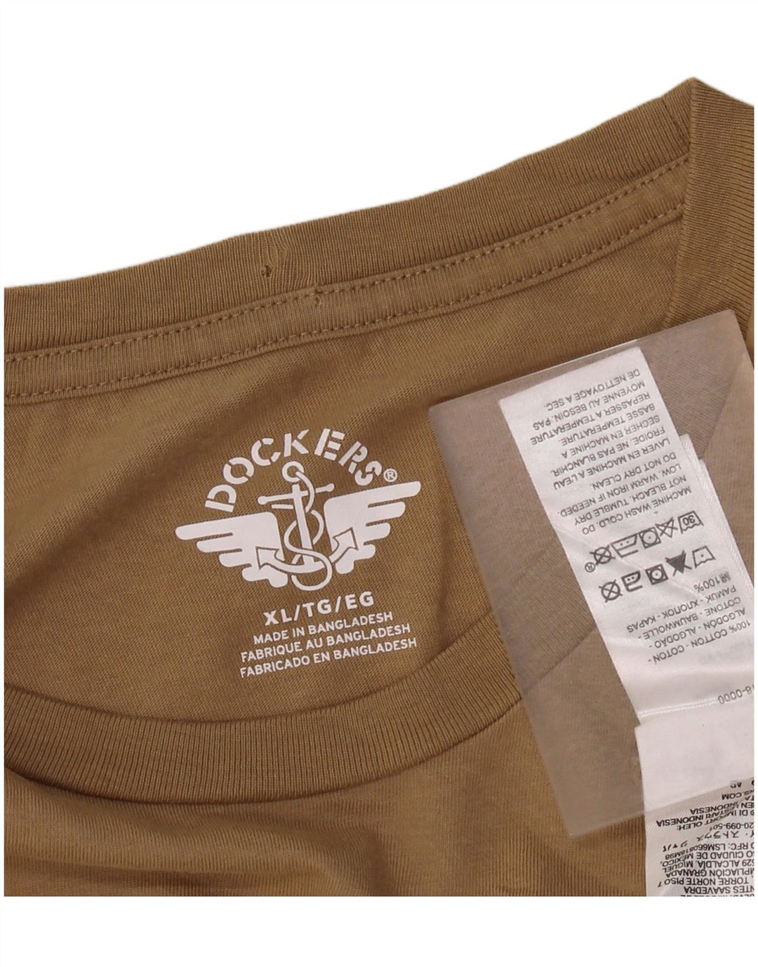 Dockers Herre grafisk T-shirt top XL brun bomuld