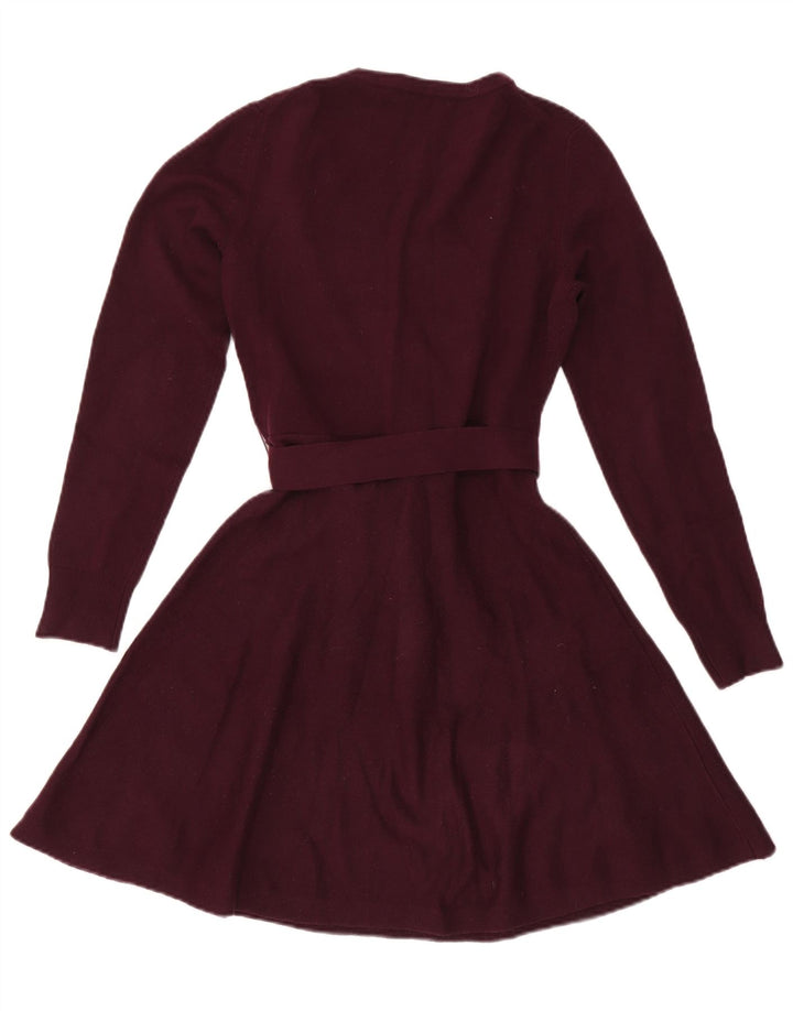 French Connection Dame Langærmet A-Line Kjole UK 12 Medium Lilla