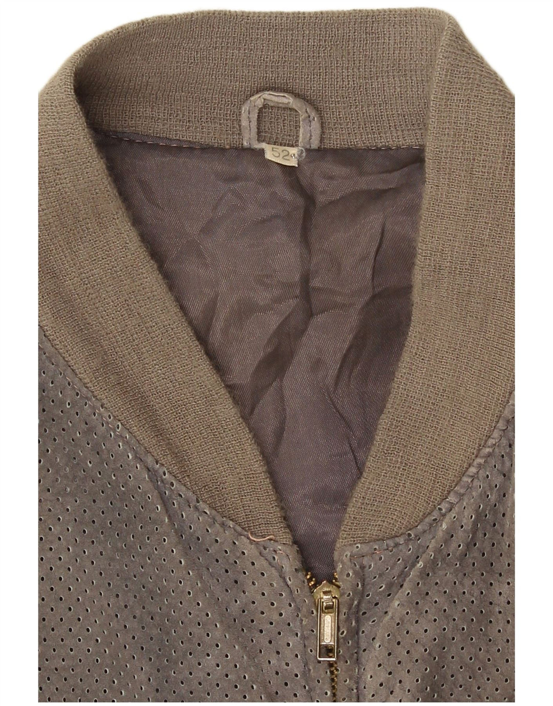 Vintage herre ruskind bomberjakke IT 52 XL Grå