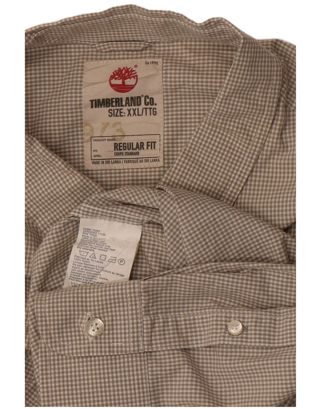 Timberland Herre Regular Fit skjorte 2XL Grå Gingham Bomuld