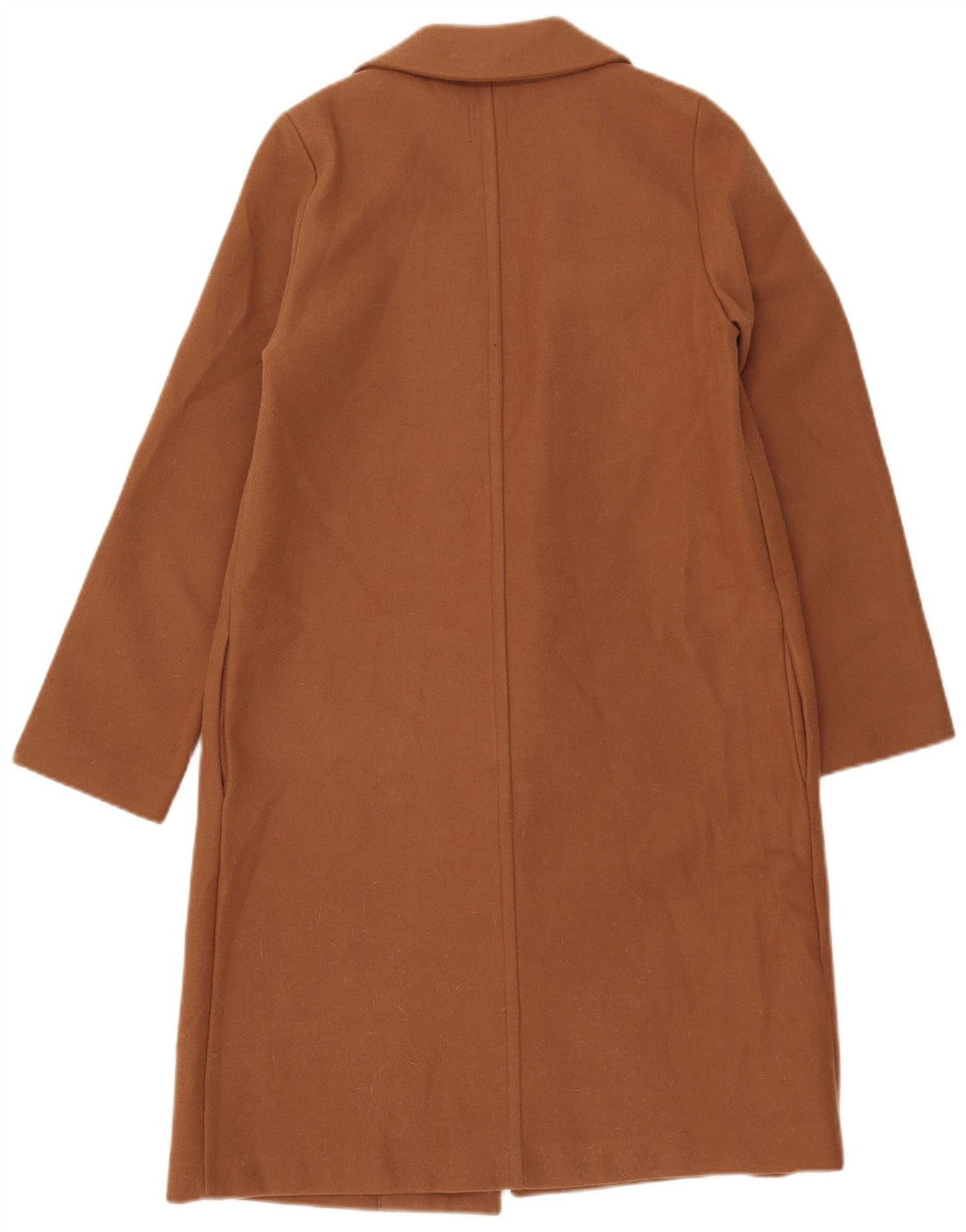 Zara Womens Open Overcoat UK 10 Small Brown Polyester