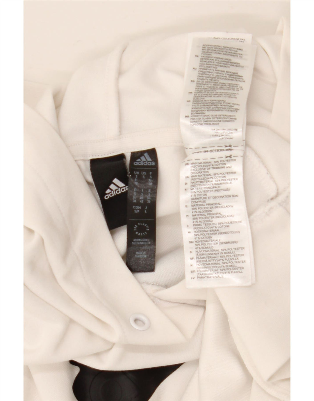 Adidas Graphic Hoodie Jumper UK 8/10 Small White Polyester