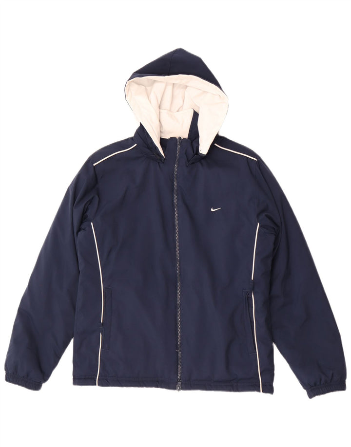 Nike Vendbar hættejakke til kvinder, UK 10/12 Medium Navy Blue Colourblock