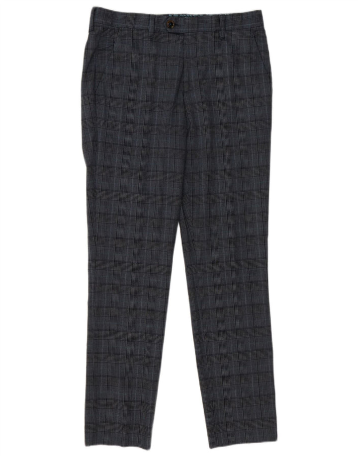 Ted Baker Herre Slim Suit Bukser W32 L31 Grå ternet polyester
