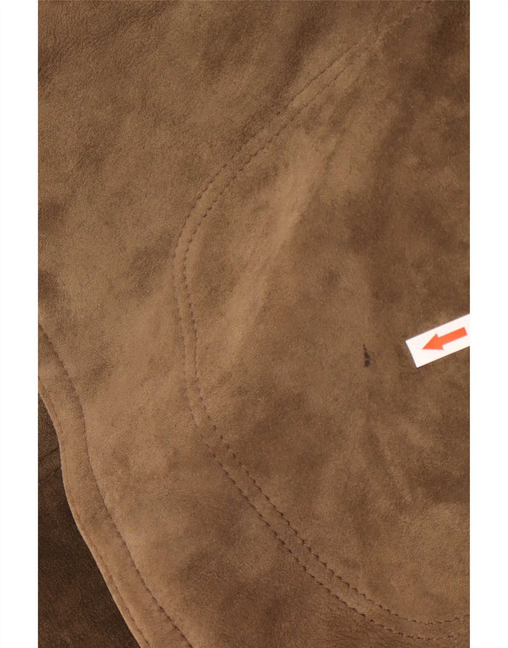 Vintage Herre Hooded Shearling Coat IT 54 2XL Khaki